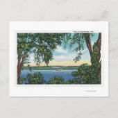 Uitzicht van een Steamboot op het meer Briefkaart (Voorkant)