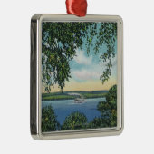 Uitzicht van een Steamboot op het meer Metalen Ornament (Rechts)