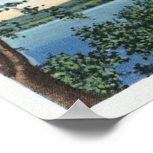 Uitzicht van een Steamboot op het meer Poster (Hoek)