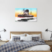 Uitzicht van een steamer in een ijskam canvas afdruk (Insitu (Slaapkamer))