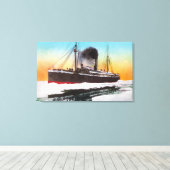 Uitzicht van een steamer in een ijskam canvas afdruk (Insitu (Houten vloer))