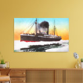 Uitzicht van een steamer in een ijskam canvas afdruk (Insitu (Woonkamer))