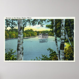 Uitzicht van een Steamer op de Songo Poster