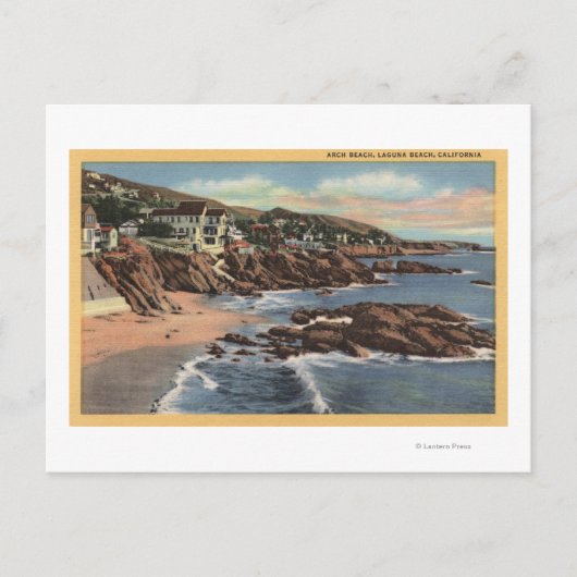 Uitzicht van een strand met startpunten briefkaart (Voorkant)