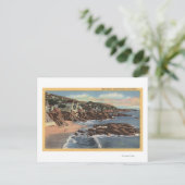 Uitzicht van een strand met startpunten briefkaart (Staand voorkant)
