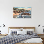 Uitzicht van een strand met startpunten canvas afdruk (Insitu (Slaapkamer))