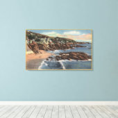 Uitzicht van een strand met startpunten canvas afdruk (Insitu (Houten vloer))
