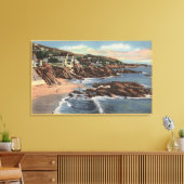 Uitzicht van een strand met startpunten canvas afdruk (Insitu (Woonkamer))