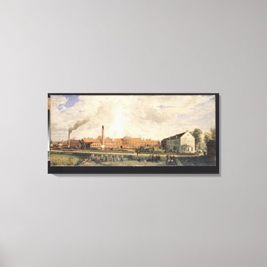 Uitzicht van een suikerfabriek canvas afdruk (Voorkant)