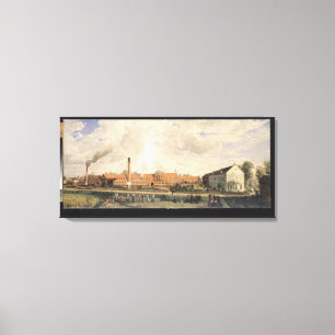 Uitzicht van een suikerfabriek canvas afdruk