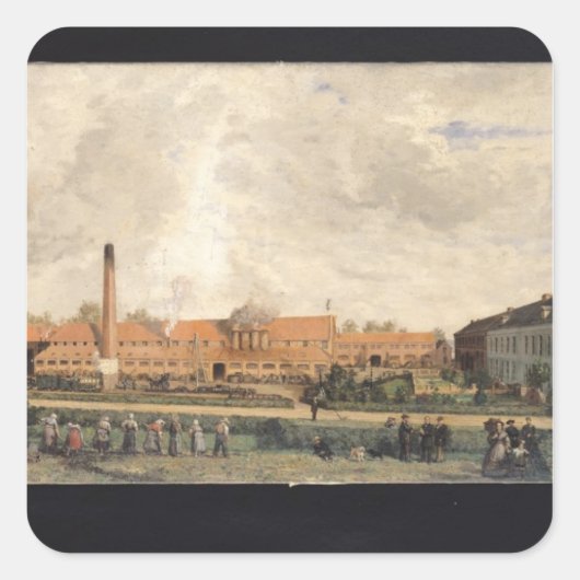 Uitzicht van een suikerfabriek vierkante sticker (Voorkant)