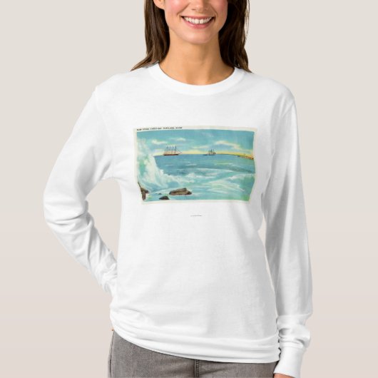 Uitzicht van een Surf Scene, Wordt verzonden op Ca T-shirt (Voorkant)
