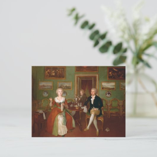 Uitzicht van een tekenkamer, 1780 briefkaart (Staand voorkant)