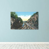 Uitzicht van een trein naast de weg canvas afdruk (Insitu (Houten vloer))