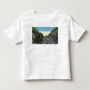 Uitzicht van een trein naast de weg kinder shirts