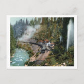 Uitzicht van een treinstation briefkaart (Voorkant)