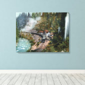 Uitzicht van een treinstation canvas afdruk (Insitu (Houten vloer))