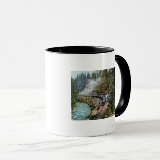 Uitzicht van een treinstation mok (Voorkant rechts)