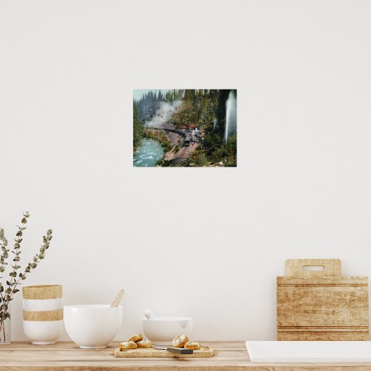 Uitzicht van een treinstation poster (Keuken)