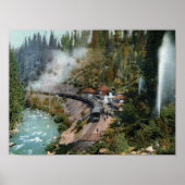 Uitzicht van een treinstation poster (Voorkant)