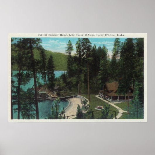 Uitzicht van een typisch zomerhuis op het poster (Voorkant)