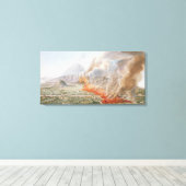 Uitzicht van een uitbarsting van Mt. Vesuvius, die Canvas Afdruk (Insitu (Houten vloer))
