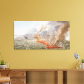 Uitzicht van een uitbarsting van Mt. Vesuvius, die Canvas Afdruk (Insitu (Woonkamer))