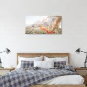 Uitzicht van een uitbarsting van Mt. Vesuvius, die Canvas Afdruk (Insitu (Slaapkamer))