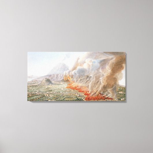 Uitzicht van een uitbarsting van Mt. Vesuvius, die Canvas Afdruk (Voorkant)