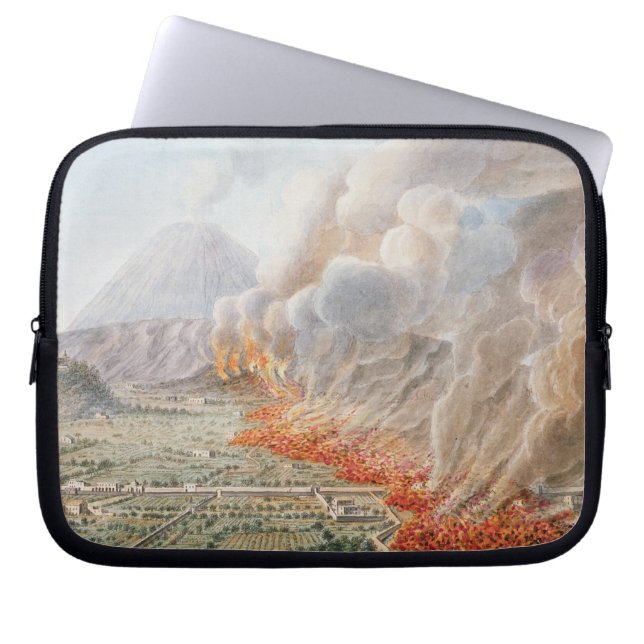 Uitzicht van een uitbarsting van Mt. Vesuvius die  Laptop Sleeve (Voorkant)