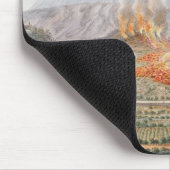 Uitzicht van een uitbarsting van Mt. Vesuvius die  Muismat (Hoek)