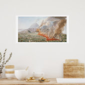 Uitzicht van een uitbarsting van Mt. Vesuvius, die Poster (Keuken)