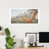 Uitzicht van een uitbarsting van Mt. Vesuvius, die Poster (Thuiskantoor)
