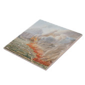 Uitzicht van een uitbarsting van Mt. Vesuvius die Tegeltje (Zijkant)