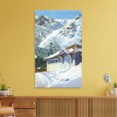 Uitzicht van een US Forest Service Ski Shelter Canvas Afdruk (Insitu (Woonkamer))