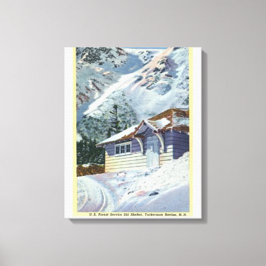 Uitzicht van een US Forest Service Ski Shelter Canvas Afdruk (Voorkant)