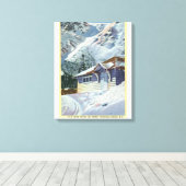 Uitzicht van een US Forest Service Ski Shelter Canvas Afdruk (Insitu (Houten vloer))