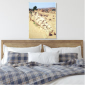 Uitzicht van een van de grote beelden van Telemon Canvas Afdruk (Insitu (Slaapkamer))