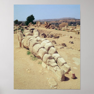 Uitzicht van een van de grote beelden van Telemon Poster