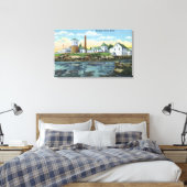 Uitzicht van een vishatchery, Lobster-kweek Canvas Afdruk (Insitu (Slaapkamer))