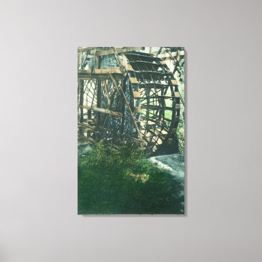 Uitzicht van een waterwielRedding, CA Canvas Afdruk (Voorkant)