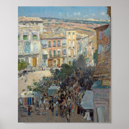 Uitzicht van een Zuid-Franse stad | Childe Hassam Poster (Voorkant)