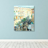 Uitzicht van een Zuid-Franse stad door Childe Hass Canvas Afdruk (Insitu (Houten vloer))