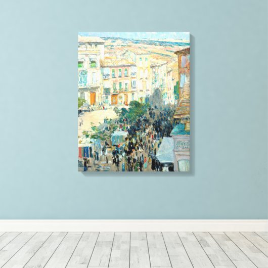 Uitzicht van een Zuid-Franse stad door Childe Hass Canvas Afdruk (Insitu (Houten vloer))