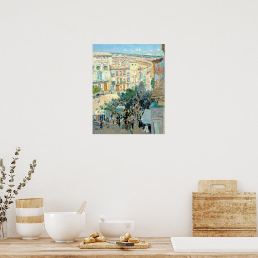 Uitzicht van een Zuid-Franse stad door Frederick H Poster (Keuken)