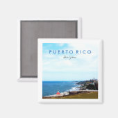 Uitzicht van El Morro, San Juan, Puerto Rico Magneet (Voorkant / Achterkant)