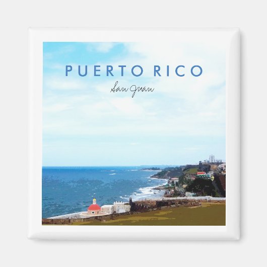 Uitzicht van El Morro, San Juan, Puerto Rico Magneet (Voorkant)