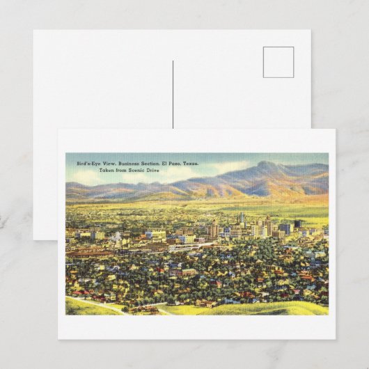  Uitzicht van El Paso, Texas, Briefkaart (Voorkant / Achterkant)
