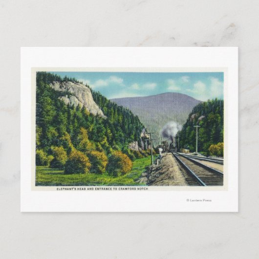 Uitzicht van Elephant's Head & Crawford Notch Entr Briefkaart (Voorkant)