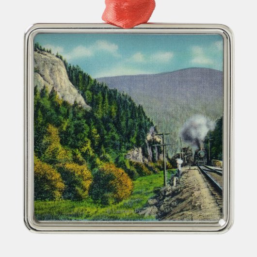 Uitzicht van Elephant's Head & Crawford Notch Entr Metalen Ornament (Voorkant)